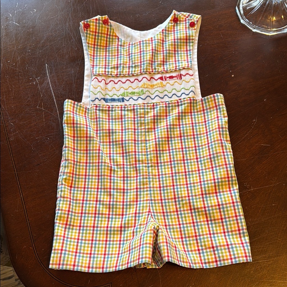COPY - Colorful Plaid Kids Overalls